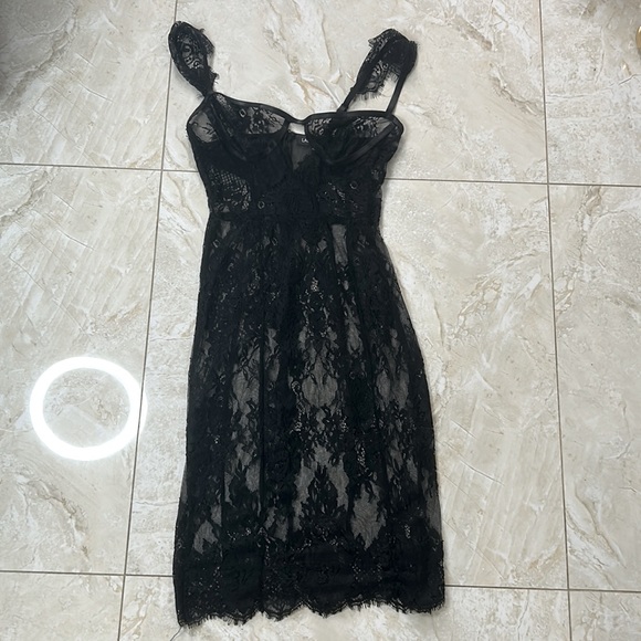 Lady Voxy Tight Lace Mini Dress with Cut Out in Chest - Picture 1 of 2